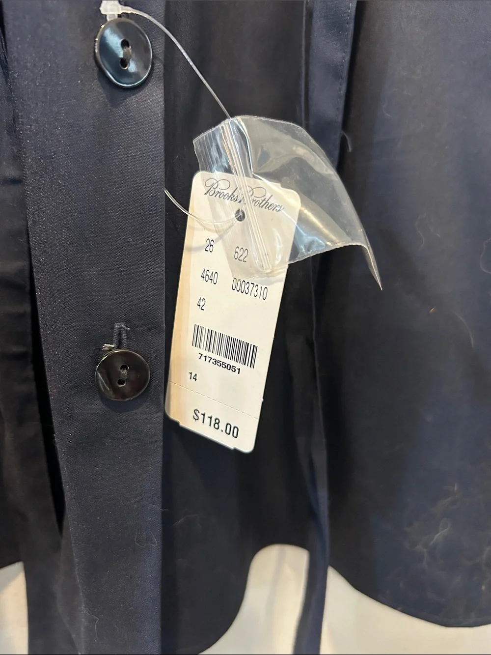 Brooks Brothers Navy Collared Button-Front Blouse